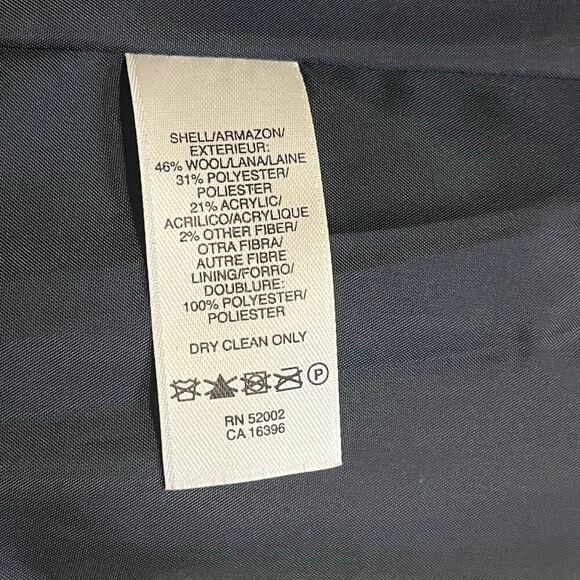 DKNY wool winter coat L plaid shawl collar classic warm jacket elegant trendy - Picture 7 of 8